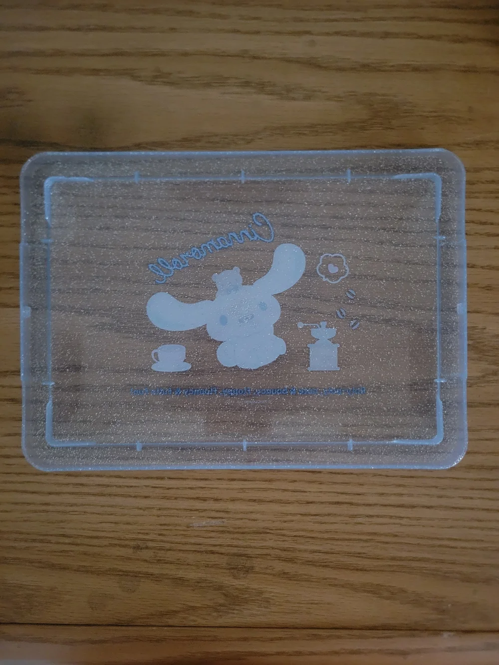 Cinnamoroll Light Blue Glitter Storage Box with Snap Closure Lid